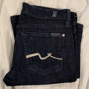 7 For All Mankind dark wash bootcut denim jeans
